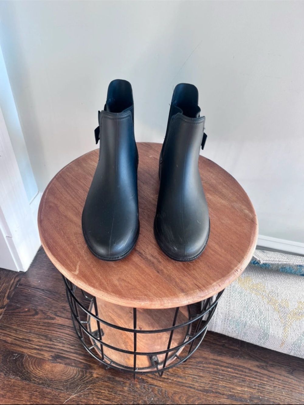 Women's Black Ankle Rain Boots